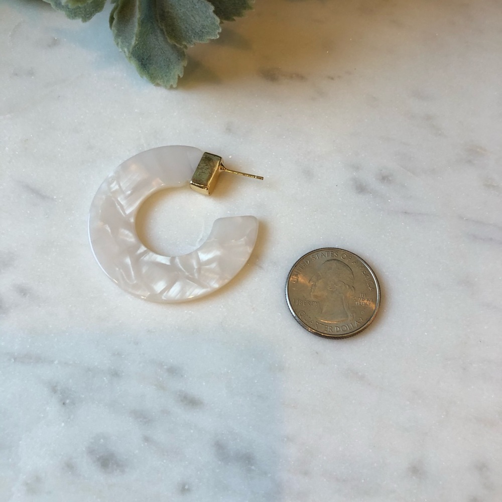 The Bella - White Resin Hoops - Picture 2 of 2